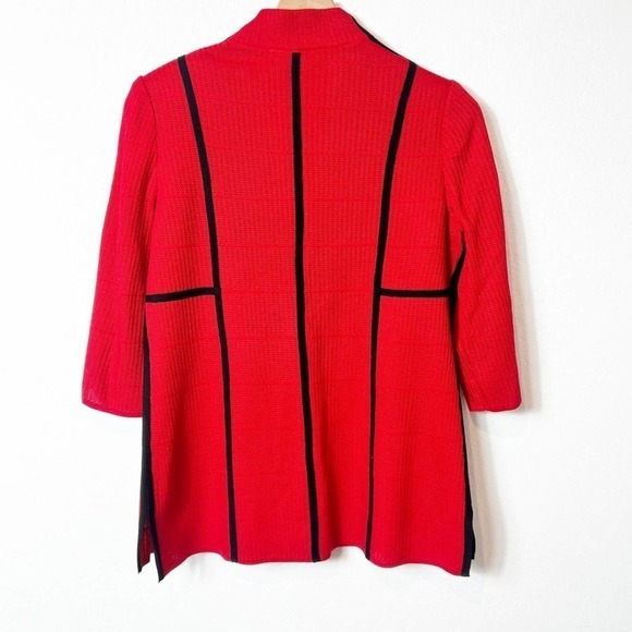 Ming Wang Heritage Fit Red Black Women Sweater or Blazer Top Petite Smal… - Picture 4 of 7